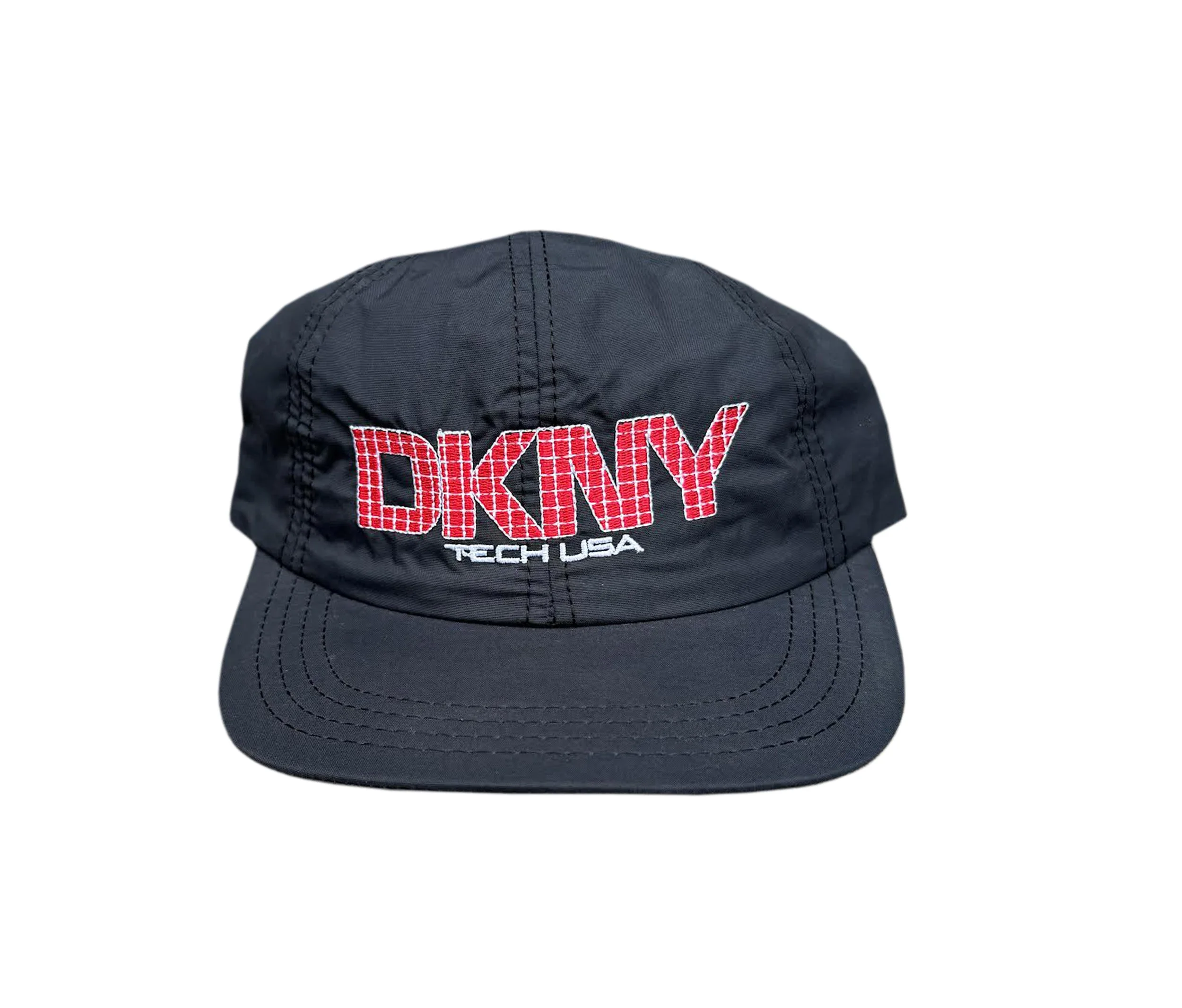 帽子 80s 90s DKNY Nylon Cap Adjuster Type Vintage DKNY Tech USA Black / Red Nylon Hat — RootsBK